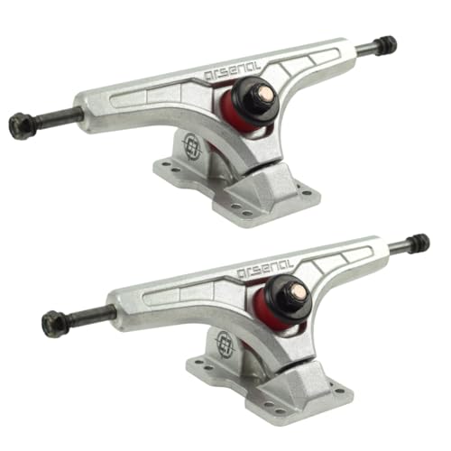 Arsenal Longboard Trucks – 180mm | 50° Baseplate | Chemically Welded Axles | Aircraft-Grade Kingpins | Flipable Hanger for Downhill, Freeride, and Carving Skateboarding