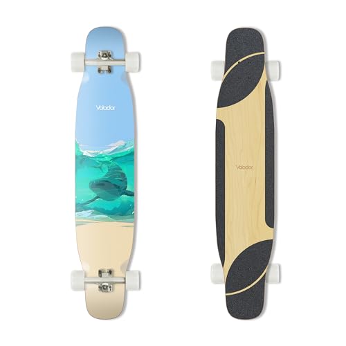 VOLADOR 46inch Dancing Longboard RhythmFlow Pro | Maple Deck with Zoned Grip Tape | for Beginners, Freestyle Dancers, and Commuting (Ocean)