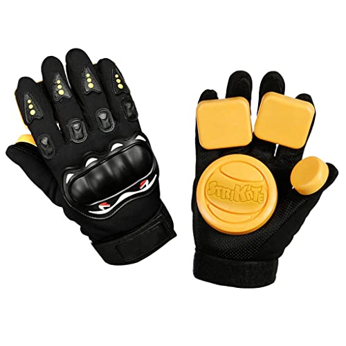 Skateboard Slide Gloves Downhill Longboarding Gloves with 3/4 Slider Puck, A
