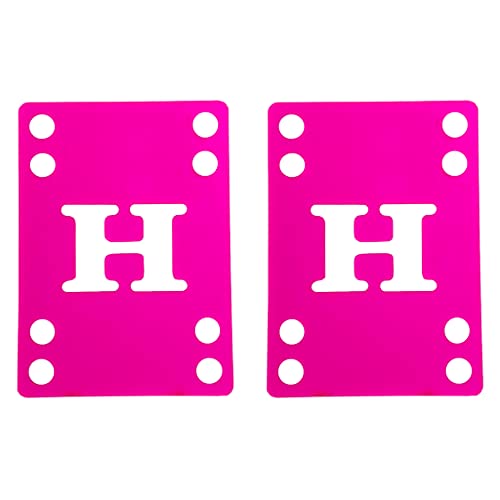 H Block Skateboard Longboard Riser Pads - Set of 2 Risers, Rubber Shock Pads 1/8