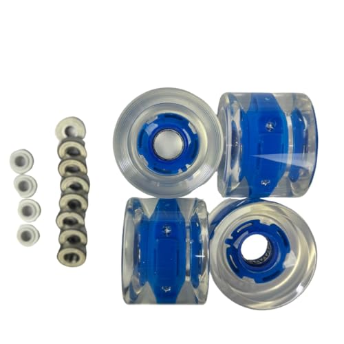 GHOST BOARDS 70mm LED Longboard Wheels - Light Up Wheels for Longboards with ABEC-7 Bearings for Smooth Ride- Bright Skate Wheels Grip Any Surface- Raise Your Ride with Flashy Skate Wheels - Blue