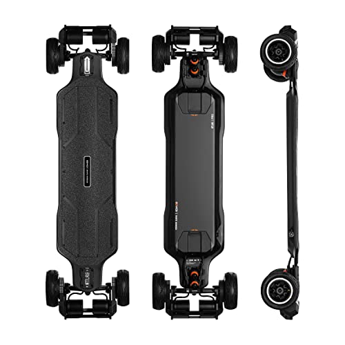 Exway Atlas Pro 4WD All-Terrain Off Road Electric Skateboards, Top Speed of 35 Mph, 24 Miles Range, 7000W Quad Motor, IP55 Waterproof, Professional Electric Longboard for Adults