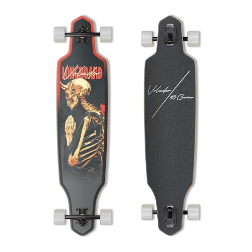 VOLADOR Urban Freeride Pro Longboard Cruiser 40inch | Canadian Maple Wood Deck & Forged Reverse Kingpin Truck | Drop Through Longboard Complete Setup for Urban Commuting (Prayer)