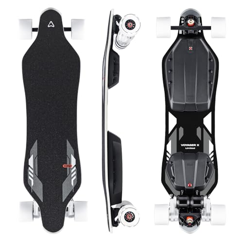 MEEPO Electric Longboard Skateboard with Remote for Adults, 34 MPH Top Speed, 30 Miles Long Range with 2800W*2 Gear Drive Motor, Bamboo & Fiberglass Deck, 330 LBS Max Load, Voyager X
