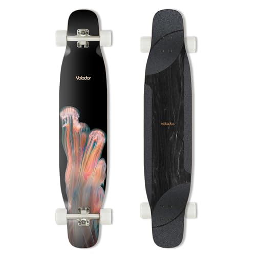 VOLADOR 46inch Dancing Longboard RhythmFlow Pro | Maple Deck with Zoned Grip Tape | for Beginners, Freestyle Dancers, and Commuting (Jellyfish)
