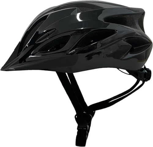 Adult Cycling Bike Helmet, Lightweight and Adjustable with Pads&Visor for Men and Women,Premium Quality Airflow Unisex Bicycle Helmet,Suggested Fit 58-61 cm (All Black)