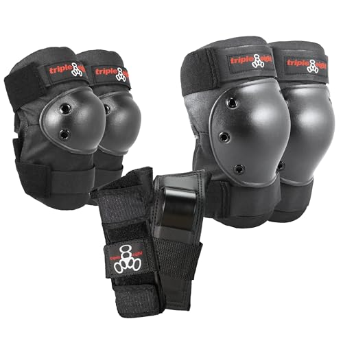 Triple Eight Saver Series Pad Set with Kneesavers, Elbowsavers and Wristsavers, Medium, Black (604352 60014)
