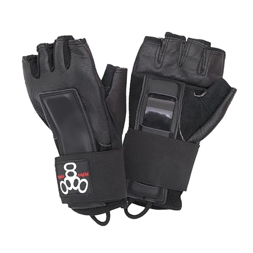 Triple Eight Hired Hands Skateboarding Wrist Guard Gloves, Medium , Black