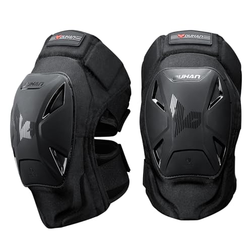 DUHAN Motorcycle Knee Pads for Men & Women - Motocross, Dirt Bike, MTB, Skateboarding Protective Gear - CE Level 1 Certified - Black