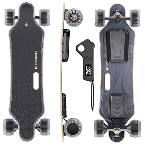 Dnaskate V20 Electric Skateboard with Remote, 28 Mph Top Speed,22 Miles Range,1000W Hub-Motor, Longboard Skateboard for Adults ＆Teens (V20-120mm Cloud Wheel)