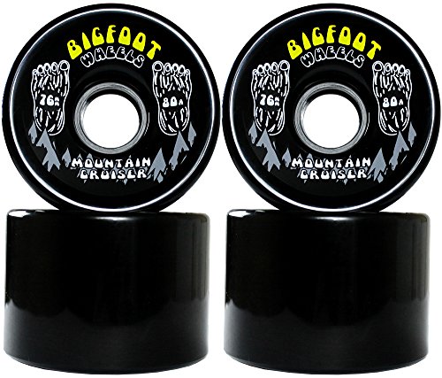 Bigfoot Longboard Wheels 80A Shr Mountain Cruisers, Black, 76mm